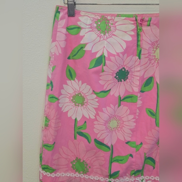 Lilly Pulitzer vintage floral retro mini cotton skirt size 8 - Picture 7 of 15